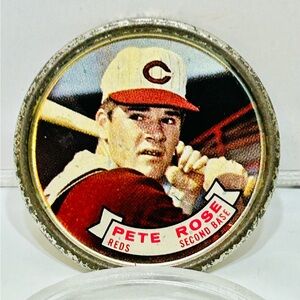 PETE ROSE 1960’s CINCINNATI REDS BASEBALL COIN ORIGINAL CHARLIE HUSTLE !! H.O.F.